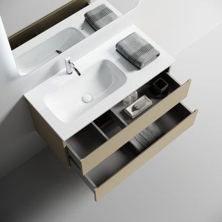 Тумба подвесная под раковину Sancos Folk FL100LCP левая 100 см капучино